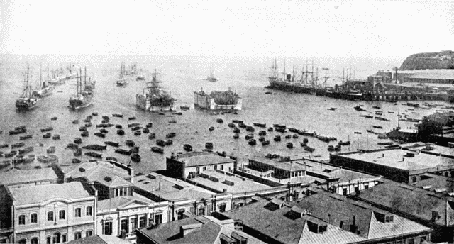 Illustration: THE HARBOR OF VALPARAISO.