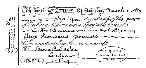 A bill of exchange (banker's).