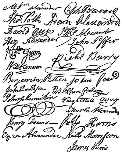 SIGNATURES OF MECKLENBURG COMMITTEE