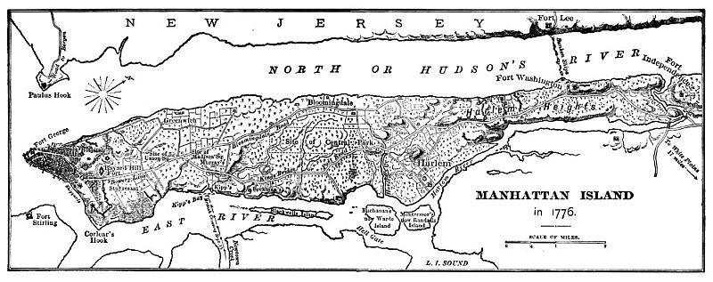 MANHATTAN ISLAND in 1776.