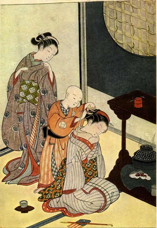 HARUNOBU. The Sleeping Elder Sister.