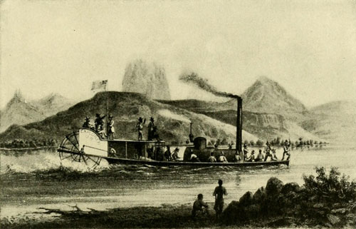 The Steamer “Explorer”
in which Lieut. Ives in 1857 Ascended the Colorado to Foot of Black Canyon.