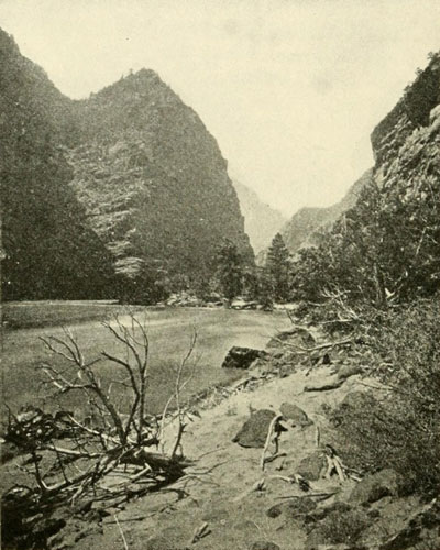 The Canyon of
Lodore. Looking down Stream.