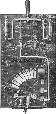 Fig 743Starting panel In installing any kind of motor starting rheostat it is necessary