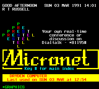 Videotex screen shot